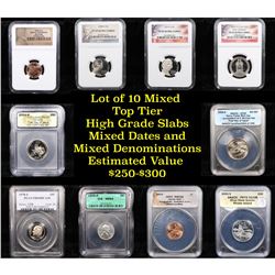 10 High Graded Top Tier Slabed Coins