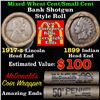 Image 1 : Mixed small cents 1c orig shotgun roll, 1917-s Wheat Cent, 1899 Indian Cent other end, McDonalds Wra