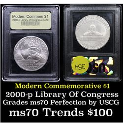 2000-p Library of Congress Modern Commem Dollar $1 Graded ms70 Perfection by USCG