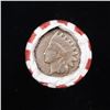 Image 2 : Mixed small cents 1c orig shotgun roll, 1919-d Wheat Cent, 1898 Indian Cent other end, N.F. String &