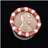 Image 3 : Mixed small cents 1c orig shotgun roll, 1919-d Wheat Cent, 1898 Indian Cent other end, N.F. String &