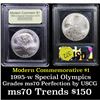 Image 1 : 1995-w Spec Olympics Modern Commem Dollar $1 Graded ms70, Perfection by USCG