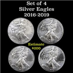 4 Silver Eagle $1 coins 2016-2019