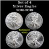 Image 1 : 4 Silver Eagle $1 coins 2016-2019