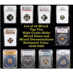 10 High Graded Top Tier Slabed Coins