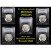 Image 1 : 5 Unc Morgan $1 Graded By PCGS Mixed Dates From The McClaren Collection