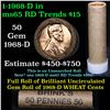 Image 1 : Uncirculated 1c orig shotgun roll, 1968-d  In Old Brinks wrapper