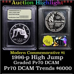 *Auction Highlight* 1996-P Olympics High Jump Modern Commem $1 Graded GEM   Proof Deep Cameo by USCG