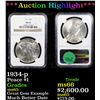 Image 1 : ***Auction Highlight*** NGC 1934-p Peace Dollar $1 Graded ms65 By NGC (fc)