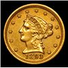 Image 2 : ***Auction Highlight*** 1893-p Gold Liberty Quarter Eagle $2 1/2 Graded Unc Details By USCG (fc)