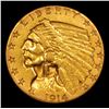 Image 2 : ***Auction Highlight*** 1914-d Gold Indian Quarter Eagle $2 1/2 Graded Unc Details By USCG (fc)