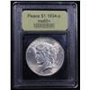Image 4 : ***Auction Highlight*** 1934-p Peace Dollar $1 Graded GEM+ Unc By USCG (fc)