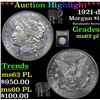 Image 1 : ***Auction Highlight*** 1921-d Morgan Dollar $1 Graded Select Unc PL By USCG (fc)