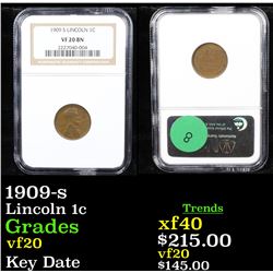 NGC 1909-s Lincoln Cent 1c Graded vf20 By NGC