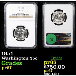 Proof NGC 1951 Washington Quarter 25c Graded pr67 By NGC