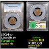 Image 1 : PCGS 1924-p Lincoln Cent 1c Graded ms63 rb By PCGS