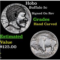 Hobo Buffalo Nickel 5c Grades Hand Carved