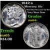 Image 1 : 1942-s Mercury Dime 10c Grades Choice+ Unc