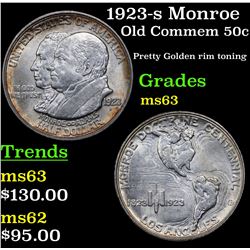 1923-s Monroe Old Commem Half Dollar 50c Grades Select Unc