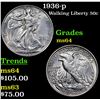Image 1 : 1936-p Walking Liberty Half Dollar 50c Grades Choice Unc