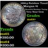 Image 1 : 1886-p Rainbow Toned Morgan Dollar $1 Grades Choice+ Unc