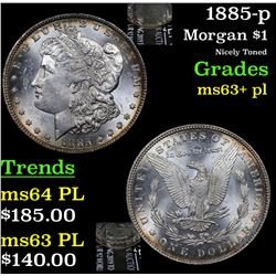 1885-p Morgan Dollar $1 Grades Select Unc+ PL