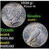 Image 1 : 1926-p Peace Dollar $1 Grades Select+ Unc