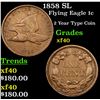 Image 1 : 1858 SL Flying Eagle Cent 1c Grades xf