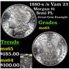 Image 1 : 1880-s /s Vam 23 Morgan Dollar $1 Grades GEM Unc