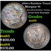 Image 1 : 1884-o Rainbow Toned Morgan Dollar $1 Grades GEM Unc
