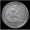 Image 2 : 1861-p Seated Liberty Quarter 25c Grades xf