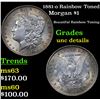 Image 1 : 1881-o Rainbow Toned Morgan Dollar $1 Grades Unc Details