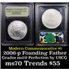 Image 1 : 2006-p Ben Franklin Founding Father Modern Commem Dollar $1 Graded ms70, Perfection By USCG
