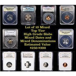 10 High Graded Top Tier Slabed Coins