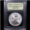 Image 2 : 2001-d Buffalo Modern Commem Dollar $1 Graded ms70, Perfection By USCG