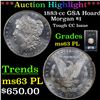 Image 1 : ***Auction Highlight*** NGC 1883-cc GSA Hoard Morgan Dollar $1 Graded ms63 pl By NGC (fc)
