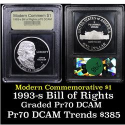 Proof 1993-s Bill of Rights Modern Commem Dollar $1 Graded GEM++ Proof Deep Cameo By USCG