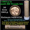 Image 1 : ***Auction Highlight*** Uncirculated 1c orig shotgun roll, 1965-p  In Old Brinks wrapper  (fc)