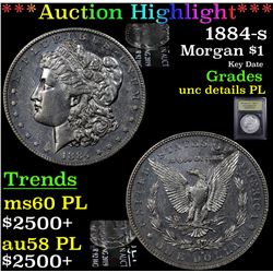 ***Auction Highlight*** 1884-s Morgan Dollar $1 Graded Unc Details PL By USCG (fc)