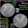 Image 1 : ***Auction Highlight*** 1921-p Morgan Dollar $1 Graded Select Unc+ PL By USCG (fc)