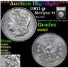 Image 1 : ***Auction Highlight*** 1901-p Morgan Dollar $1 Graded Select Unc By USCG (fc)