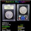 Image 1 : ***Auction Highlight*** 1894-o Morgan Dollar $1 Graded Select Unc By USCG (fc)