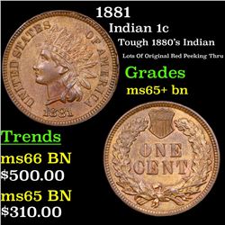 1881 Indian Cent 1c Grades GEM+ Unc BN