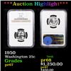 Image 1 : Proof ***Auction Highlight*** NGC 1950 Washington Quarter 25c Graded pr67 By NGC (fc)