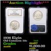 Image 1 : ***Auction Highlight*** NGC 1936 Elgin Old Commem Half Dollar 50c Graded ms66 By NGC (fc)
