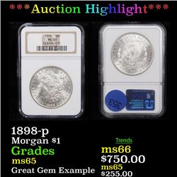 ***Auction Highlight*** NGC 1898-p Morgan Dollar $1 Graded ms65 By NGC (fc)