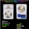 Image 1 : ***Auction Highlight*** NGC 1881-s Morgan Dollar $1 Graded ms66 By NGC (fc)