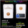 Image 1 : ***Auction Highlight*** NGC 1942-d Lincoln Cent 1c Graded ms67 rd By NGC (fc)