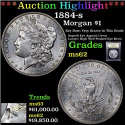 ***Auction Highlight*** 1884-s Morgan Dollar $1 Graded Select Unc By USCG (fc)