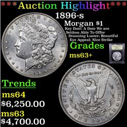 ***Auction Highlight*** 1896-s Morgan Dollar $1 Graded Select+ Unc BY uSCG (fc)